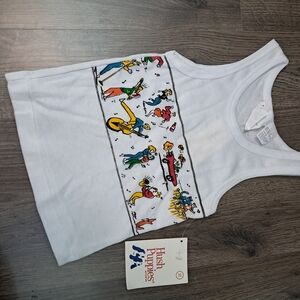 Vintage Hush Puppies Toddler White Tank Top Size 3T NWT Original Store Tag
